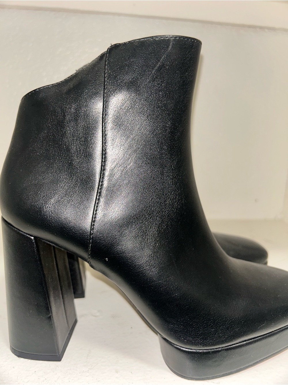 Jessica Simpson Black Leather Block Heel Ankle Booties